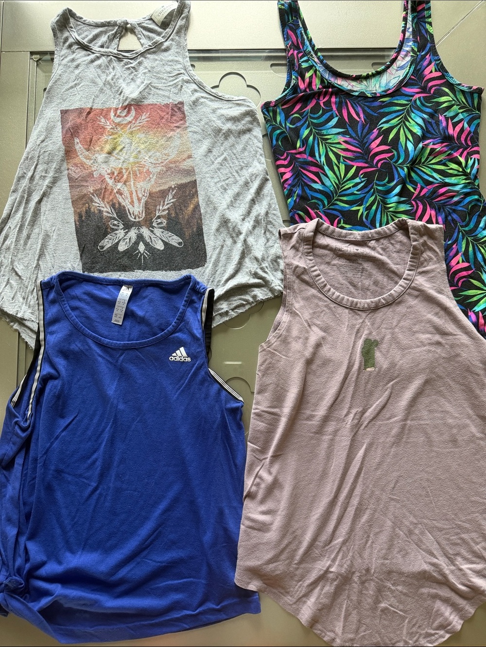 ADIDAS Women’s Tank Top Bundle 4 Pc Size Medium Athletic Casual Western